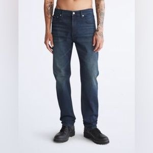 Calvin Klein Slim Straight Jeans 33x32 Boston Blue Black